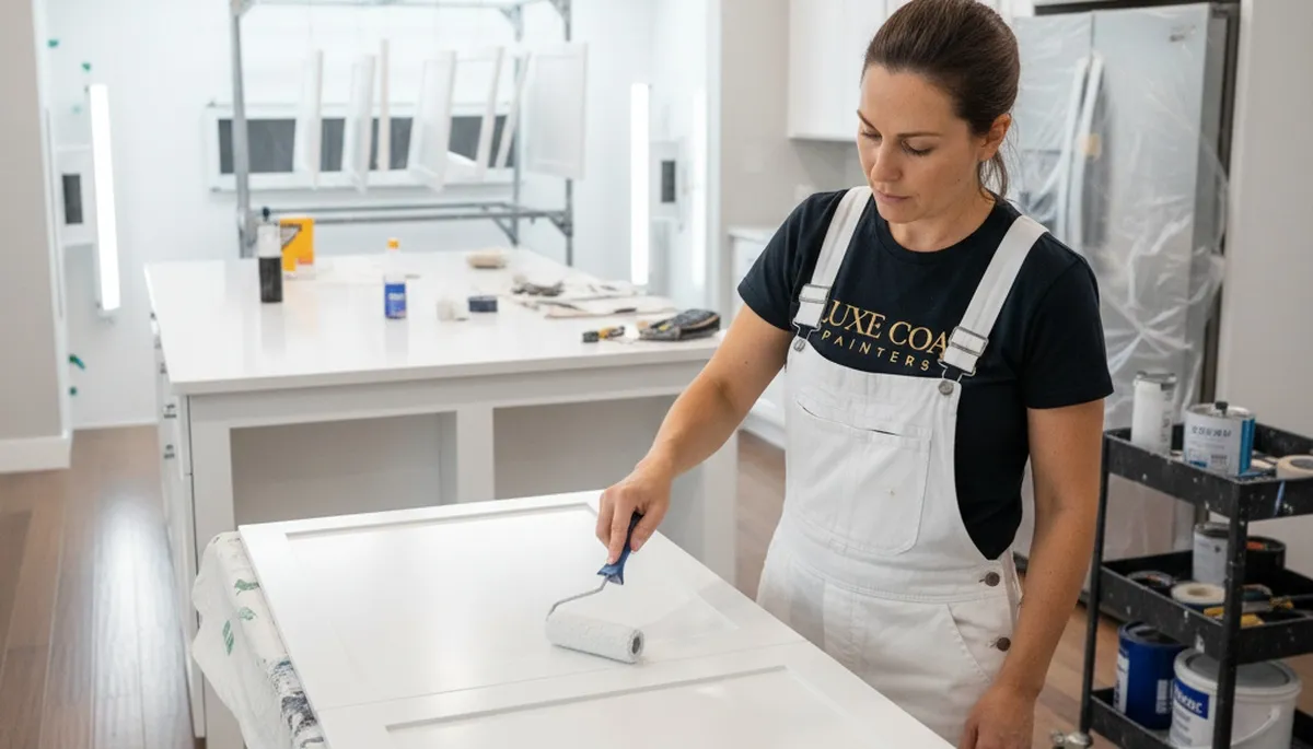 Professional cabinet painting and refinishing in Fort Wayne IN kitchen by expert local painters