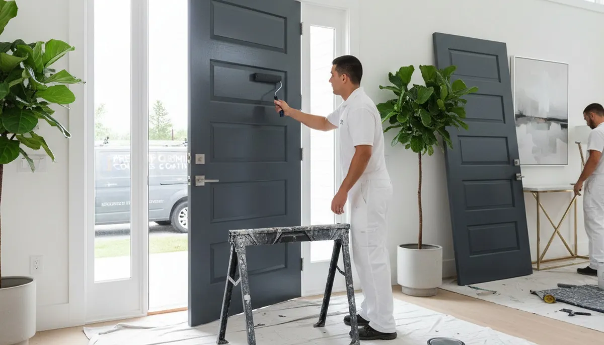 Professional door painting service in Fort Wayne, IN with durable exterior finishes