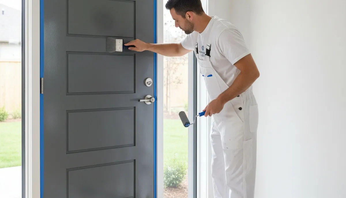 Professional door painting service in Fort Wayne, IN with durable exterior finish