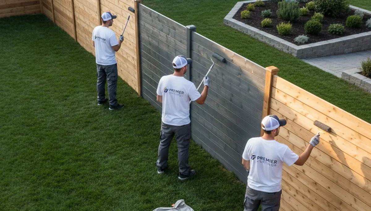Professional fence painting in Fort Wayne IN with durable weather-resistant wood finish