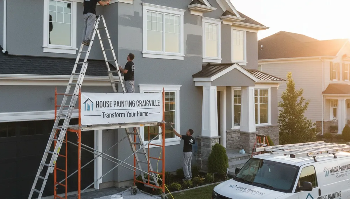 Professional house painters working on residential exterior in Fort Wayne, IN