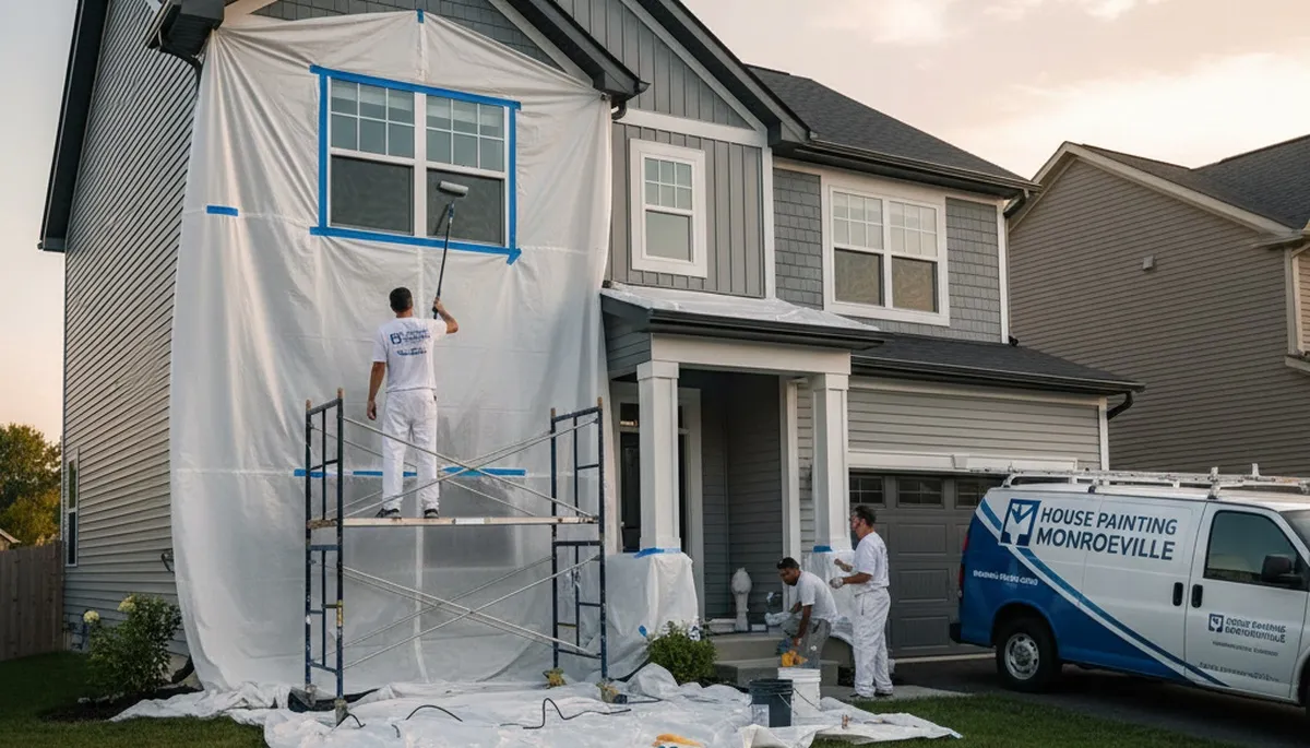 Professional house painters working on residential exterior in Fort Wayne IN